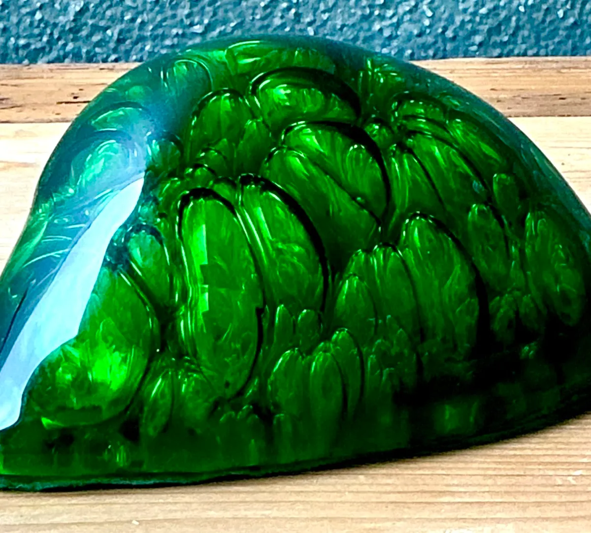 Vintage Green Glass Abstract Sculpture — additional photo 2