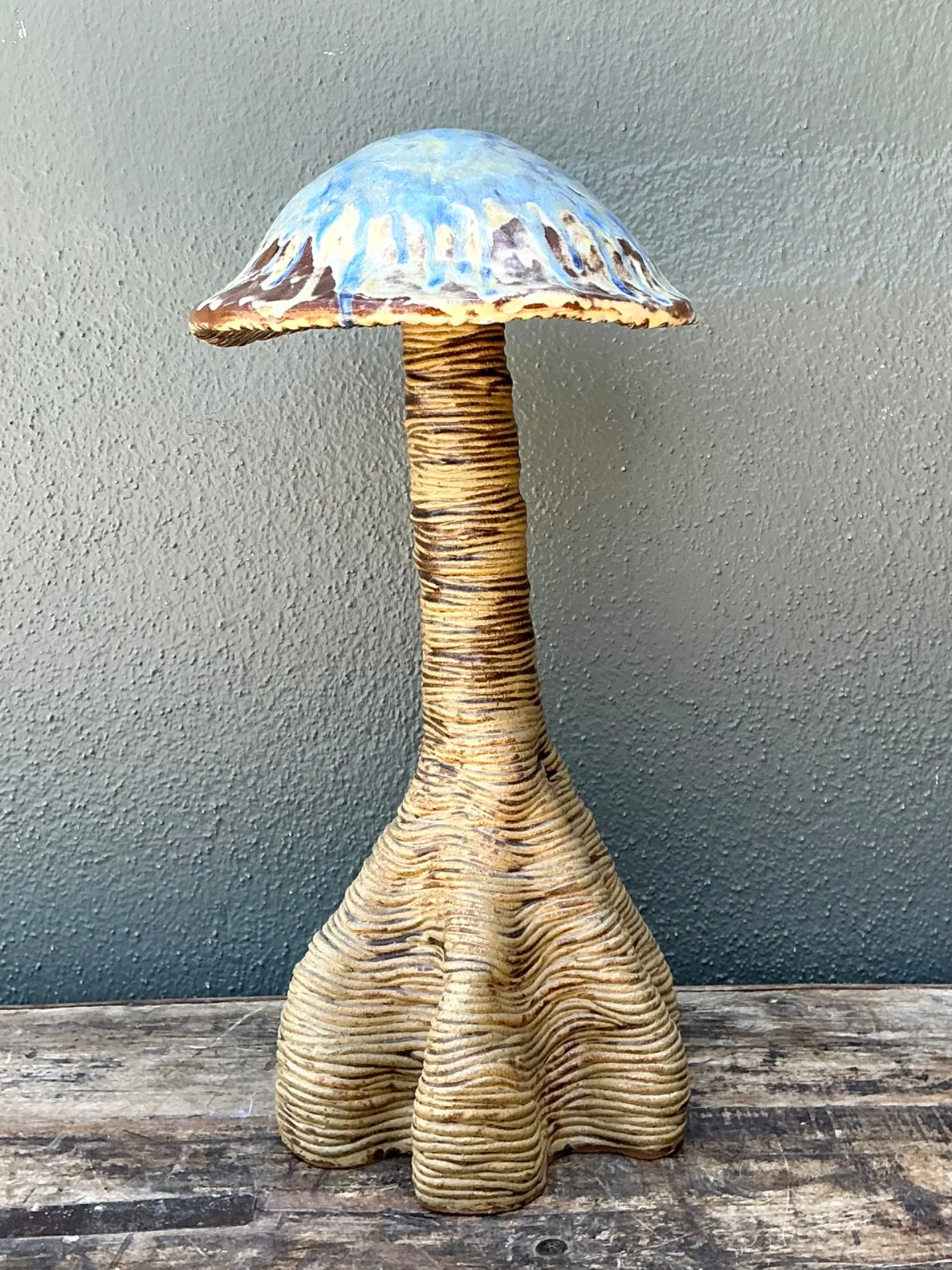 Vintage Glazed Ceramic Mushroom Sculpture — additional photo 6