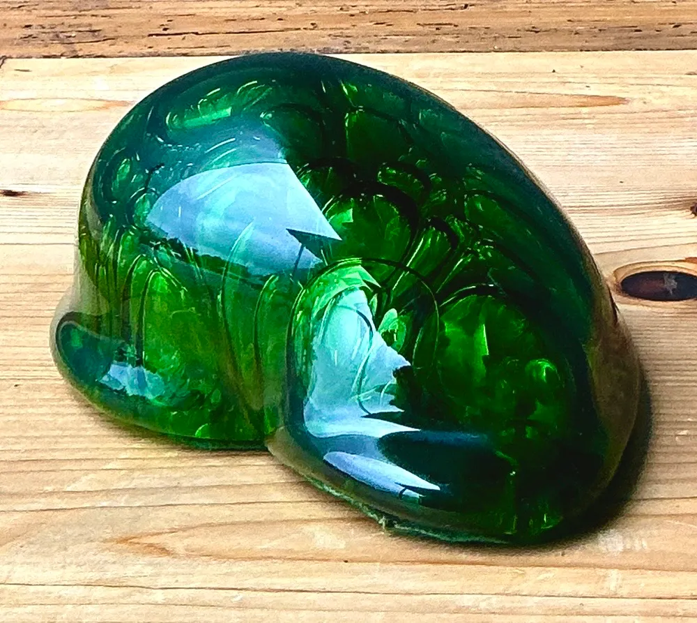 Vintage Green Glass Abstract Sculpture — additional photo 5