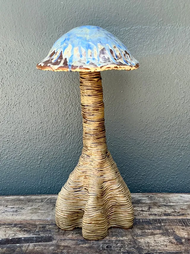 Vintage Glazed Ceramic Mushroom Sculpture — additional photo 3