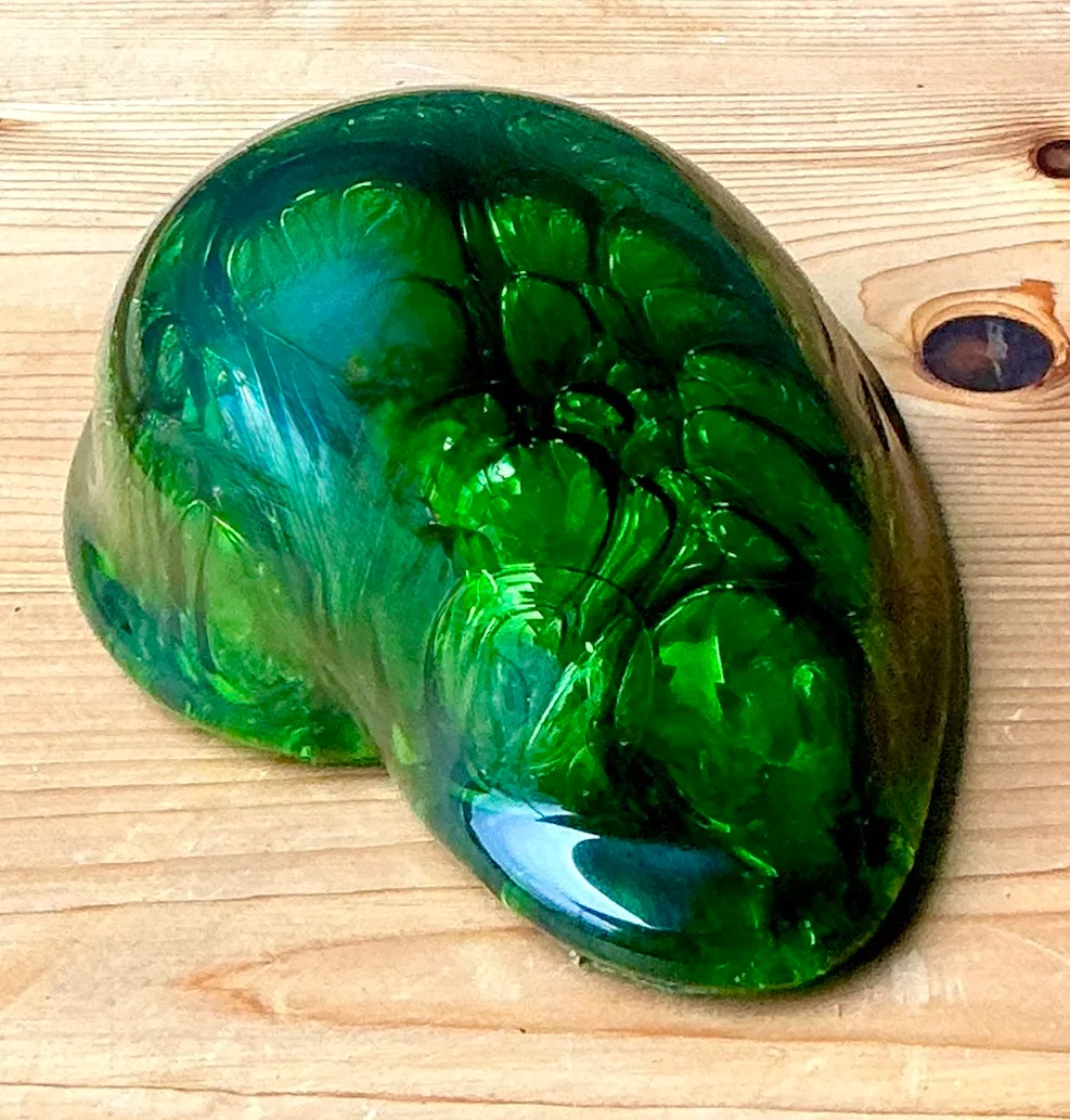 Vintage Green Glass Abstract Sculpture — additional photo 8