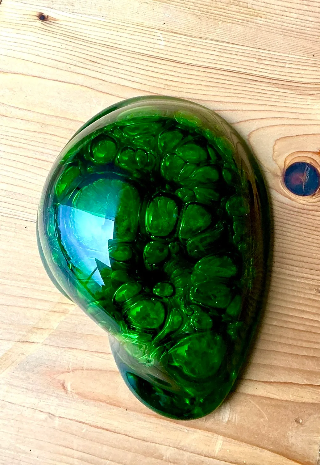 Vintage Green Glass Abstract Sculpture — additional photo 6