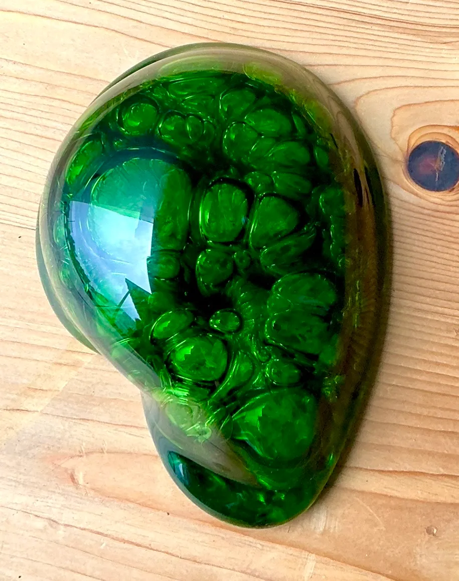 Vintage Green Glass Abstract Sculpture — additional photo 1