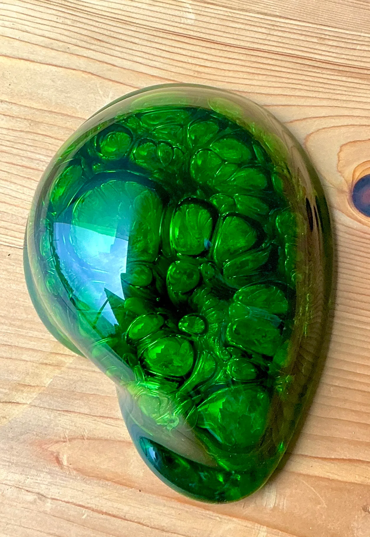 Vintage Green Glass Abstract Sculpture — additional photo 3