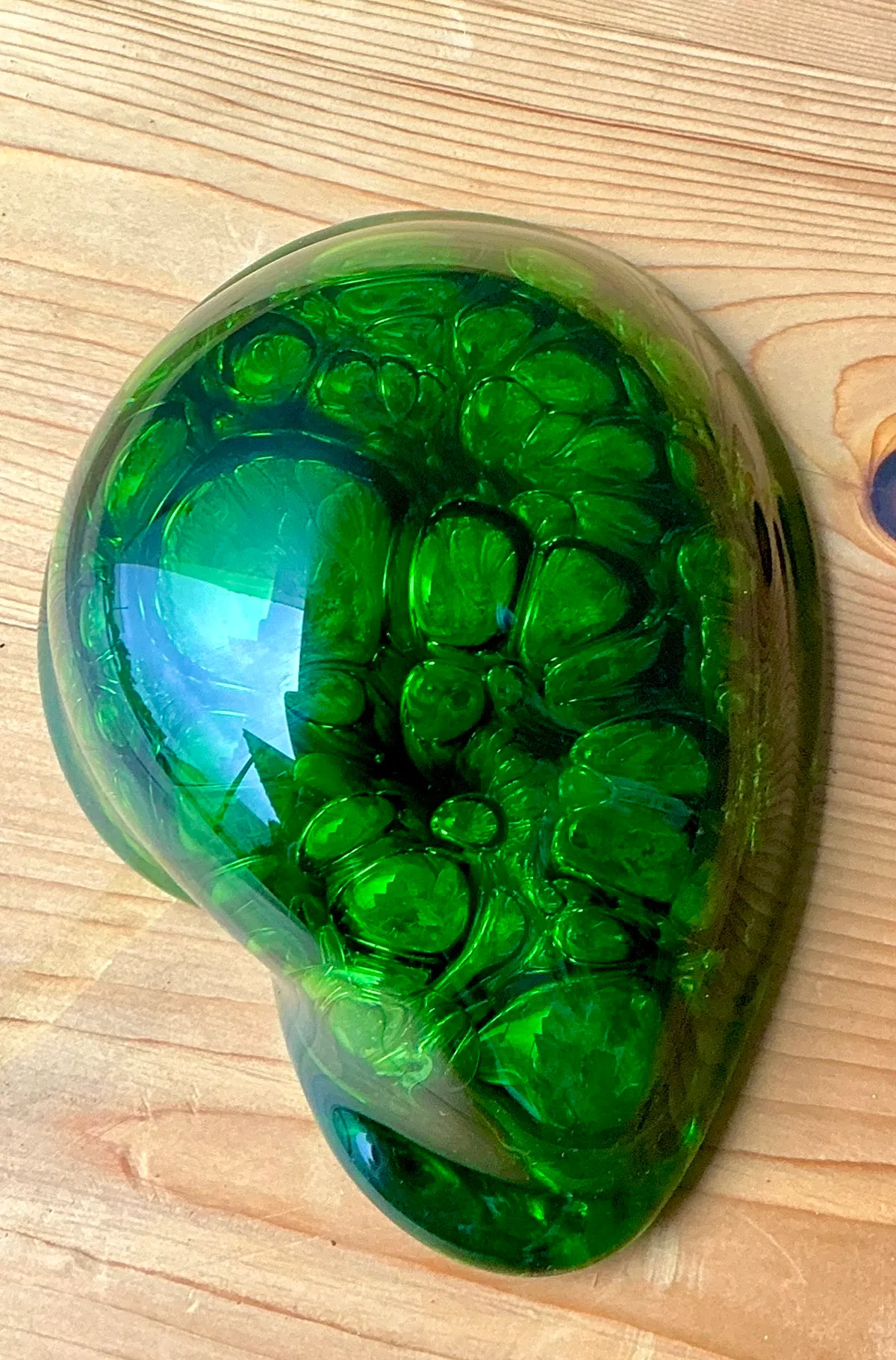 Vintage Green Glass Abstract Sculpture — additional photo 3