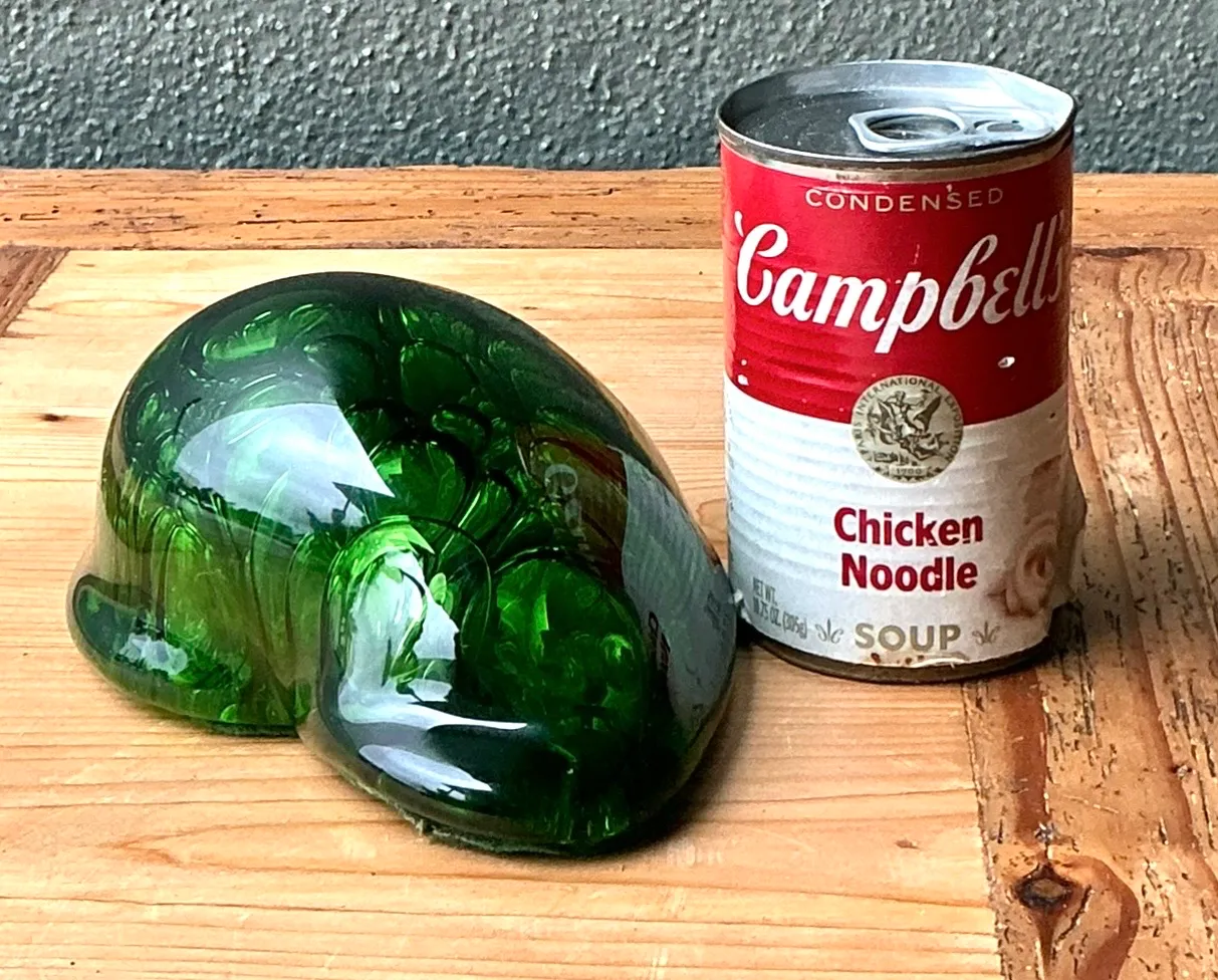 Vintage Green Glass Abstract Sculpture — additional photo 4