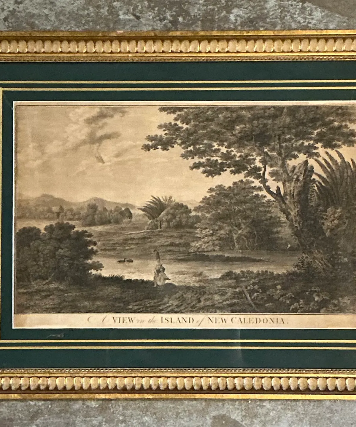 Vintage Framed New Caledonia Island Print