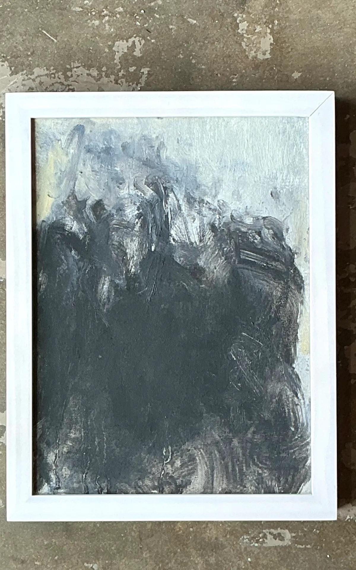 Vintage Abstract Expressionist Black and White Painting — additional photo 2