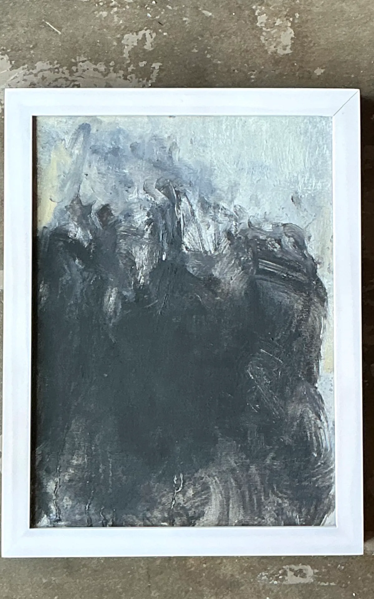Vintage Abstract Expressionist Black and White Painting — additional photo 4