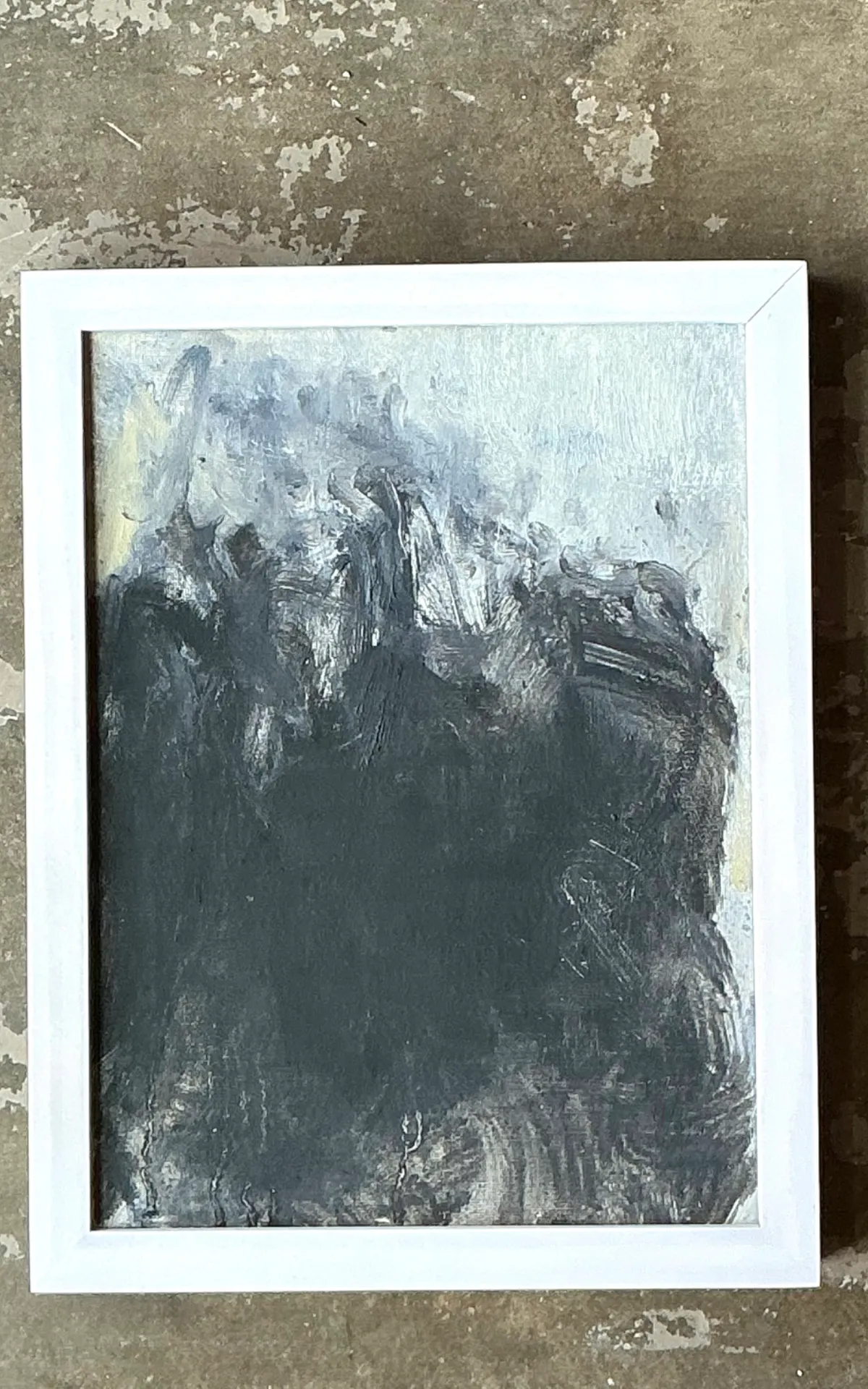 Vintage Abstract Expressionist Black and White Painting — additional photo 7
