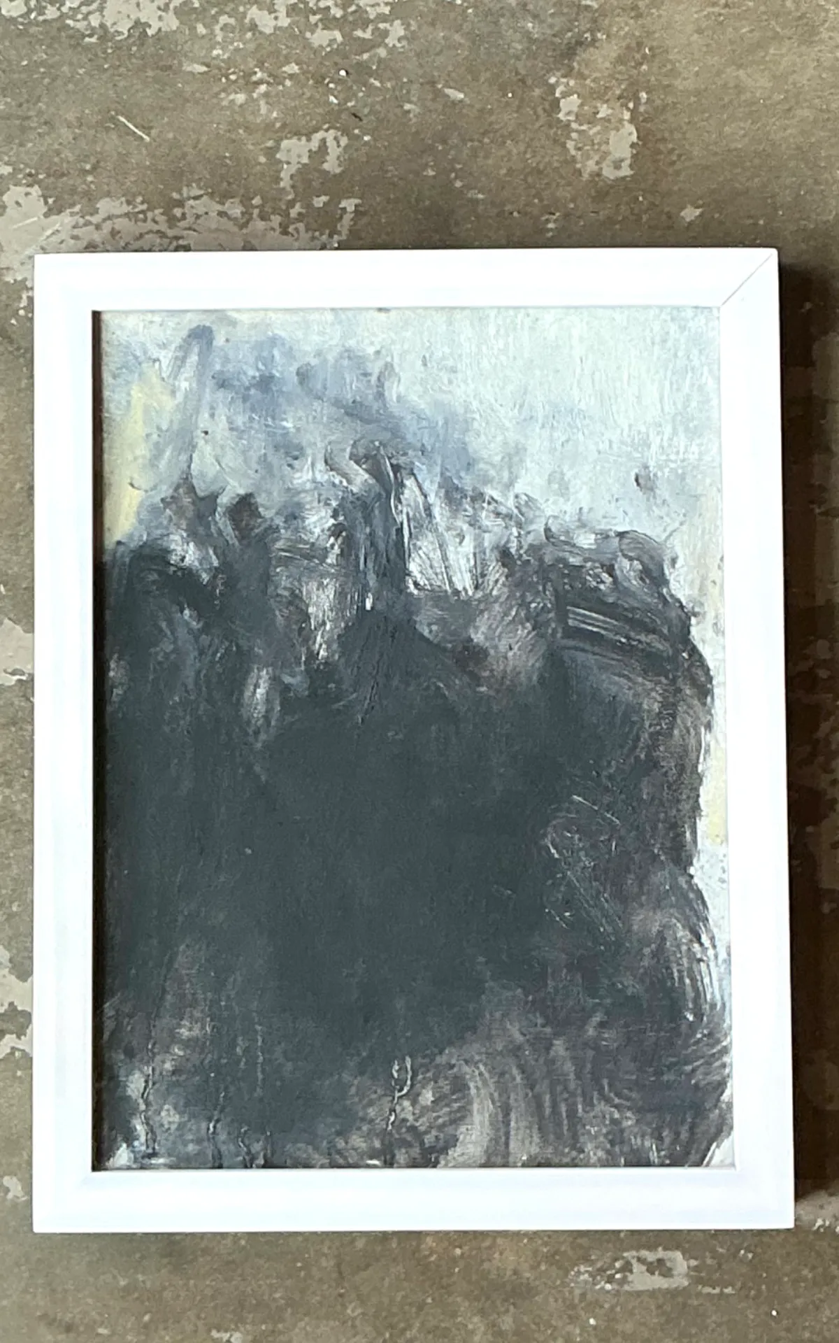Vintage Abstract Expressionist Black and White Painting — additional photo 1