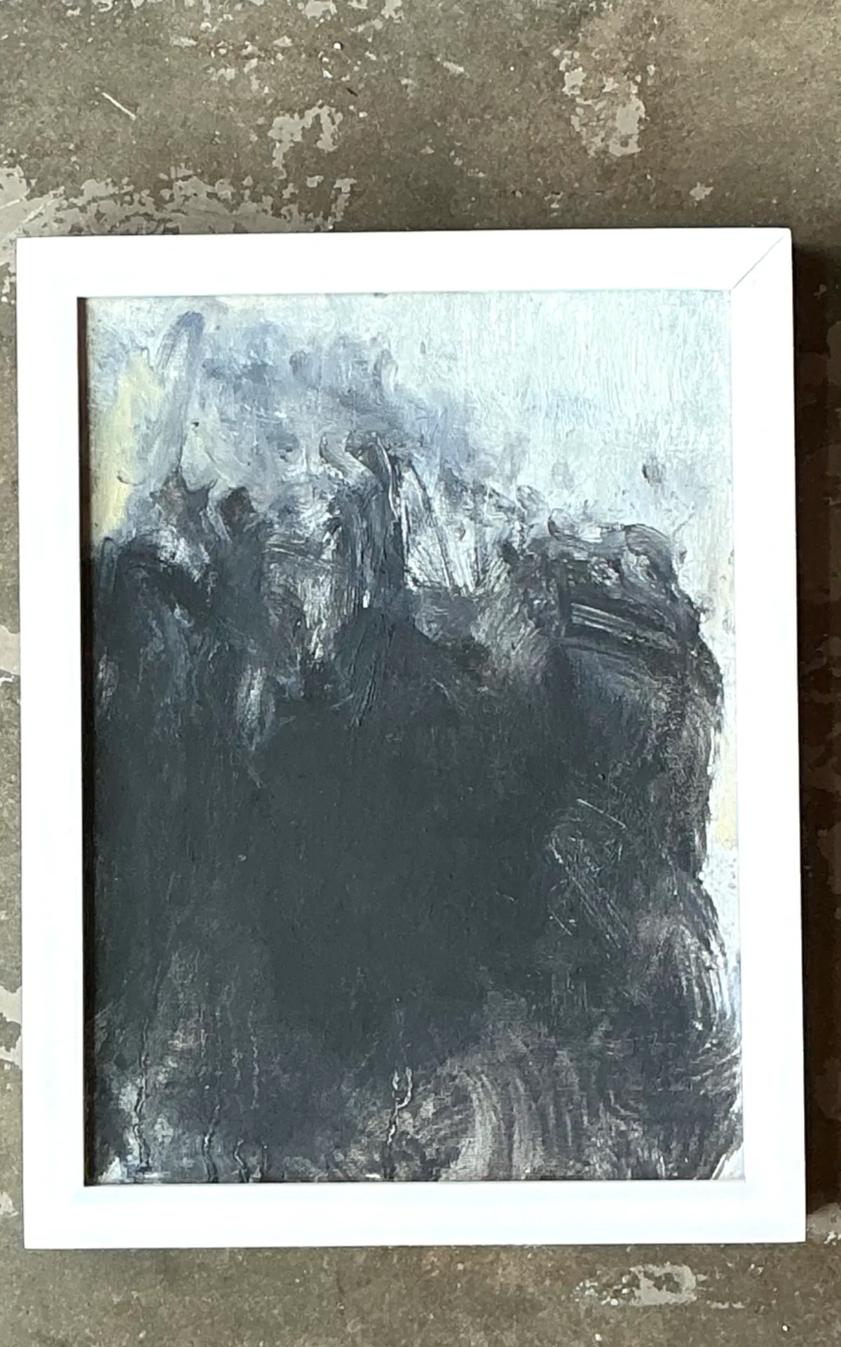 Vintage Abstract Expressionist Black and White Painting — additional photo 3