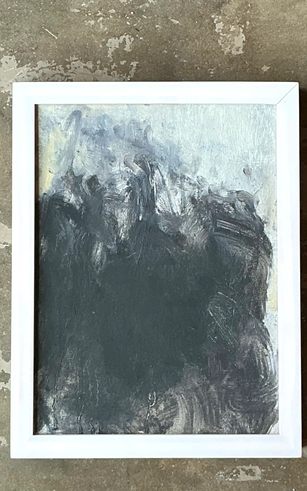 Vintage Abstract Expressionist Black and White Painting — additional photo 5