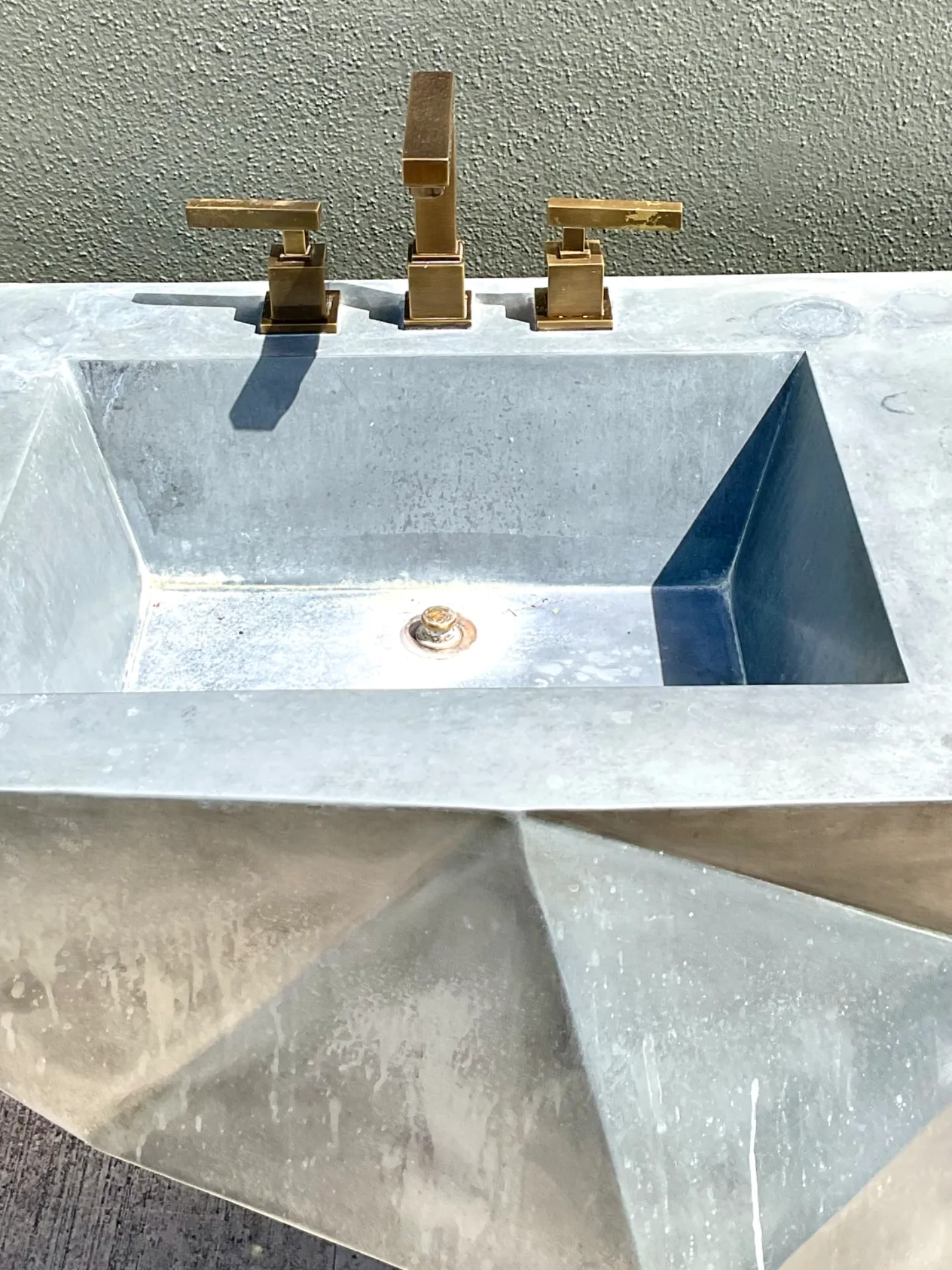 Vintage Custom Sculptural Metal Pedestal Sink — additional photo 6