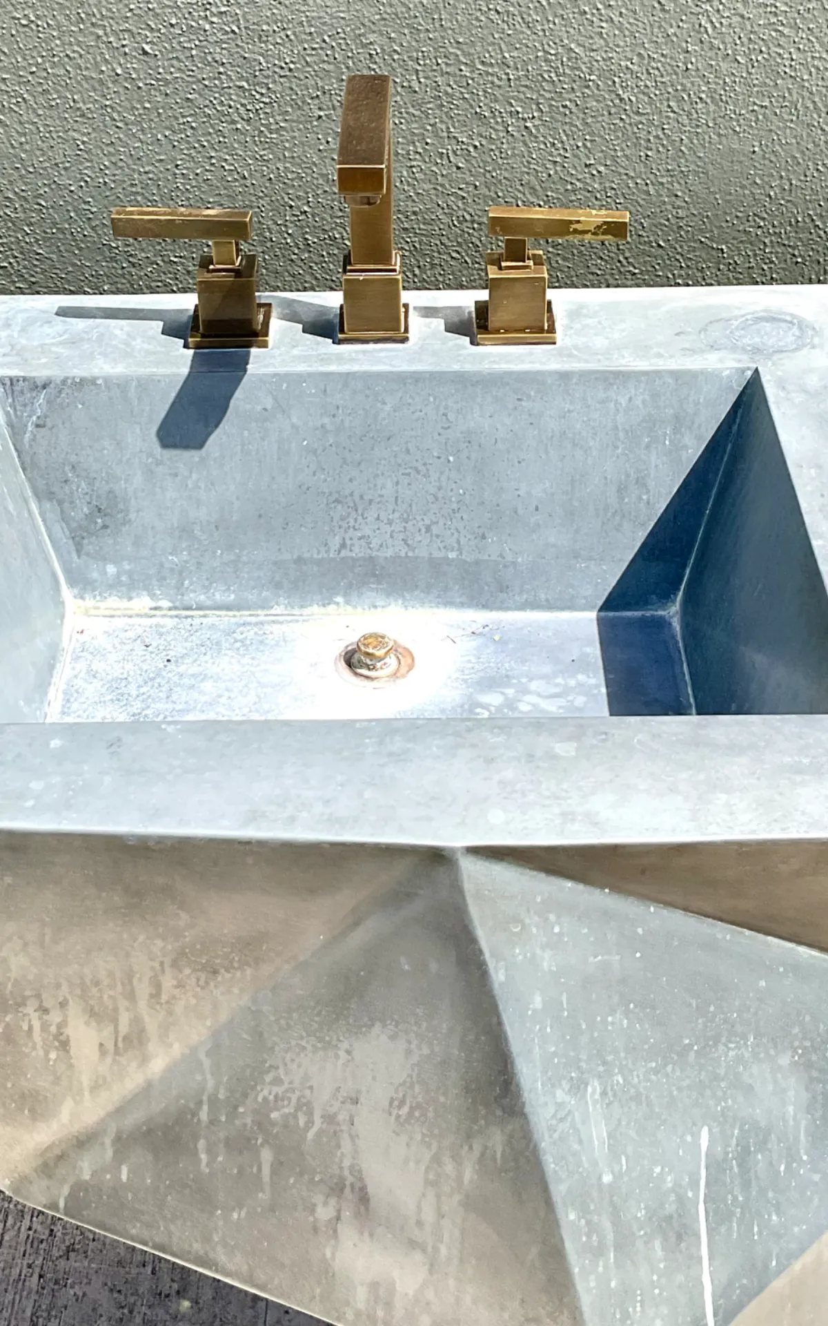 Vintage Custom Sculptural Metal Pedestal Sink — additional photo 6