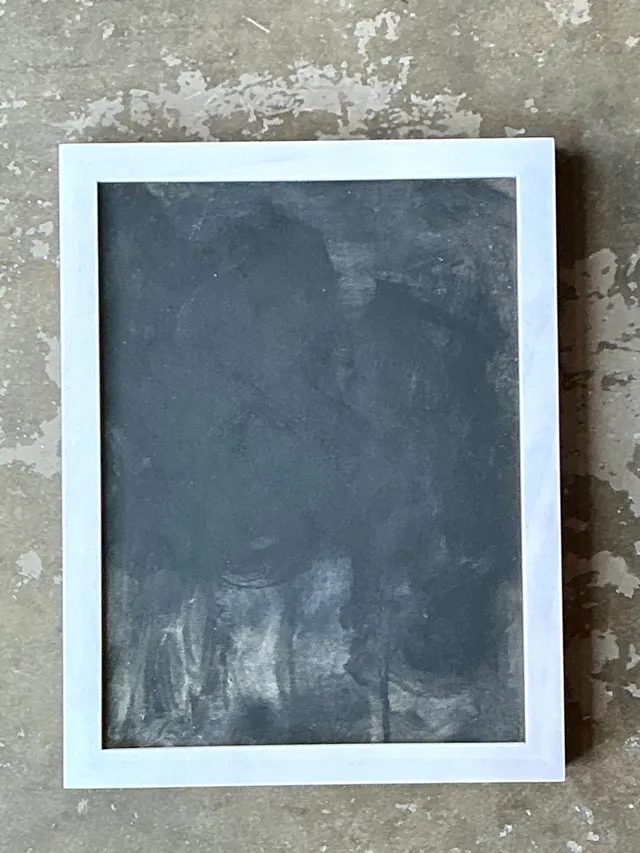 Vintage Black and White Abstract Expressionist Painting — additional photo 2