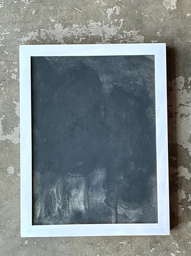 Vintage Black and White Abstract Expressionist Painting — additional photo 4