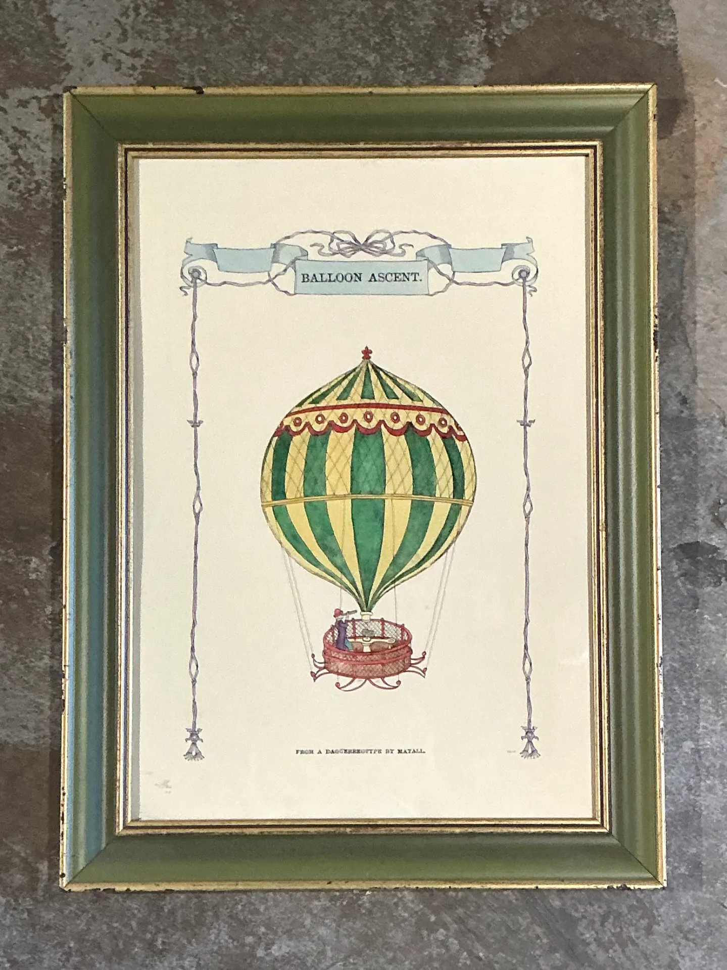 Vintage Framed Hot Air Balloon Print — additional photo 4