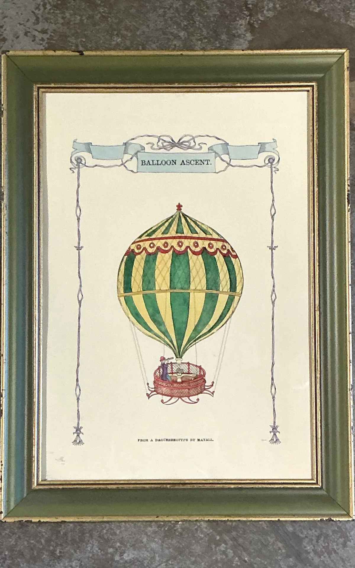 Vintage Framed Hot Air Balloon Print — additional photo 4