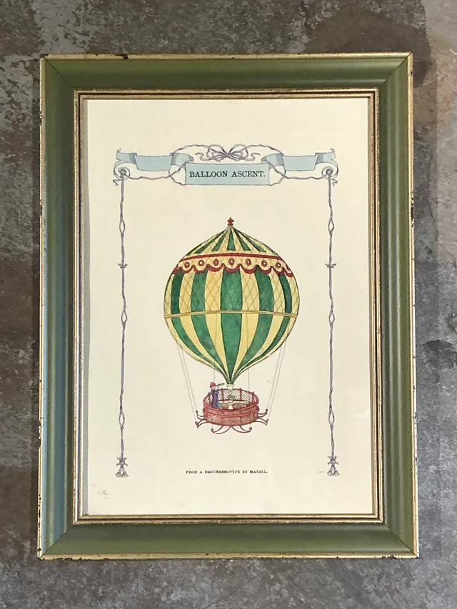 Vintage Framed Hot Air Balloon Print — additional photo 4