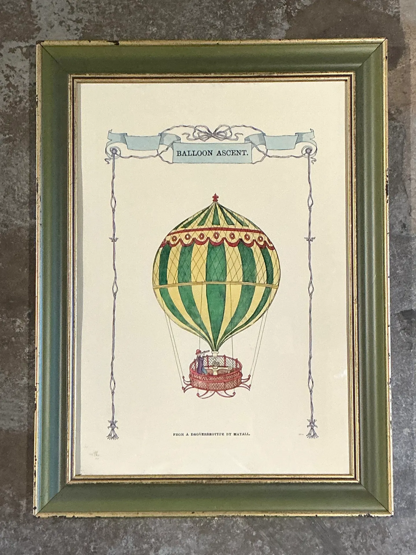 Vintage Framed Hot Air Balloon Print — additional photo 2