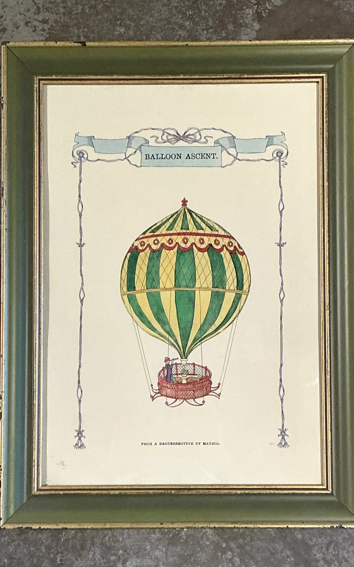 Vintage Framed Hot Air Balloon Print — additional photo 2