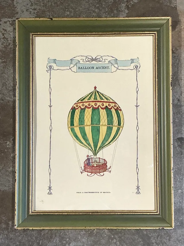 Vintage Framed Hot Air Balloon Print — additional photo 2