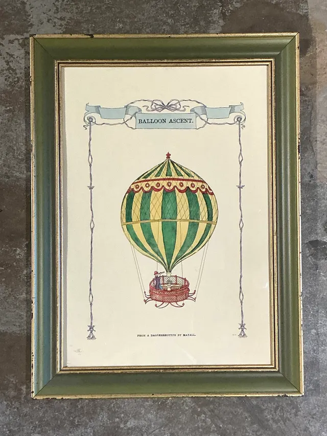 Vintage Framed Hot Air Balloon Print — additional photo 6