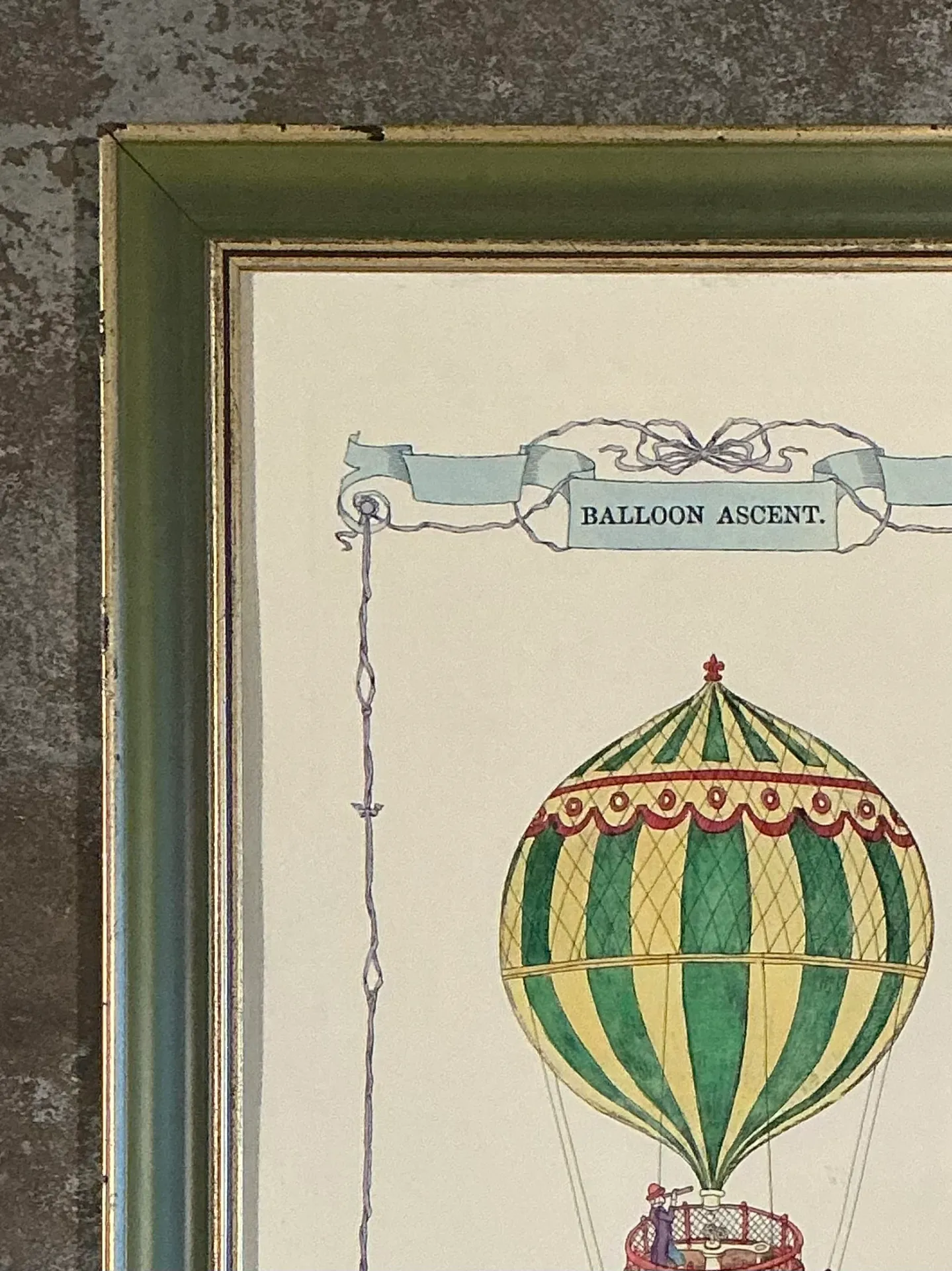 Vintage Framed Hot Air Balloon Print — additional photo 5