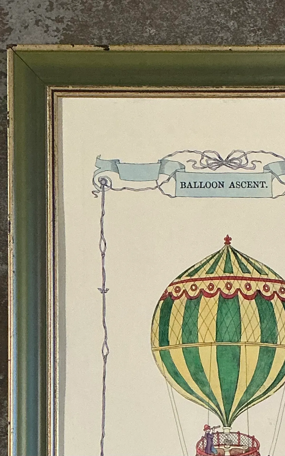 Vintage Framed Hot Air Balloon Print — additional photo 5