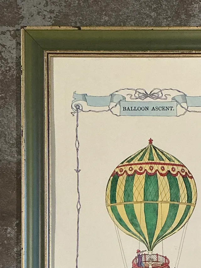 Vintage Framed Hot Air Balloon Print — additional photo 5