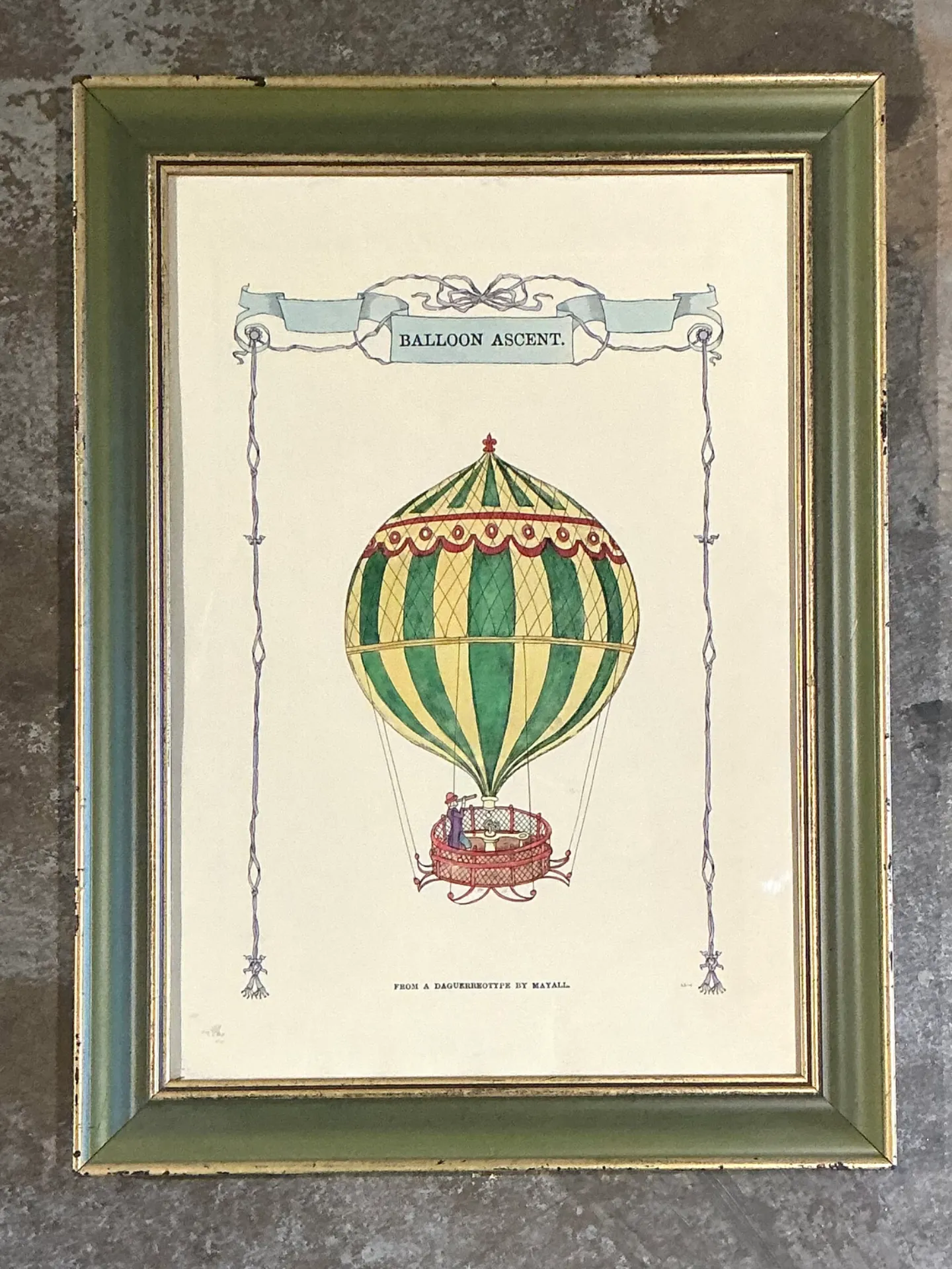Vintage Framed Hot Air Balloon Print — additional photo 3