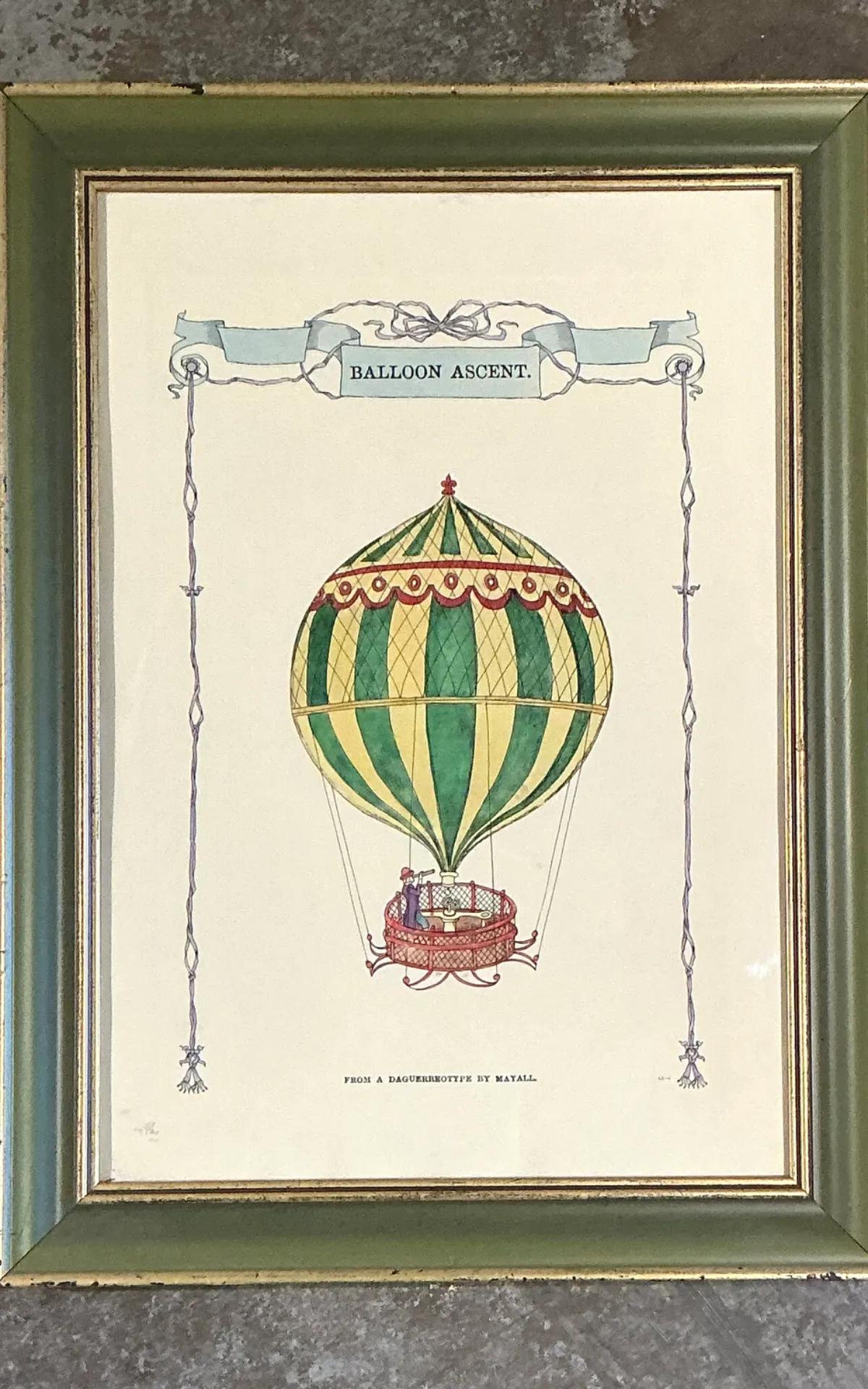 Vintage Framed Hot Air Balloon Print — additional photo 3