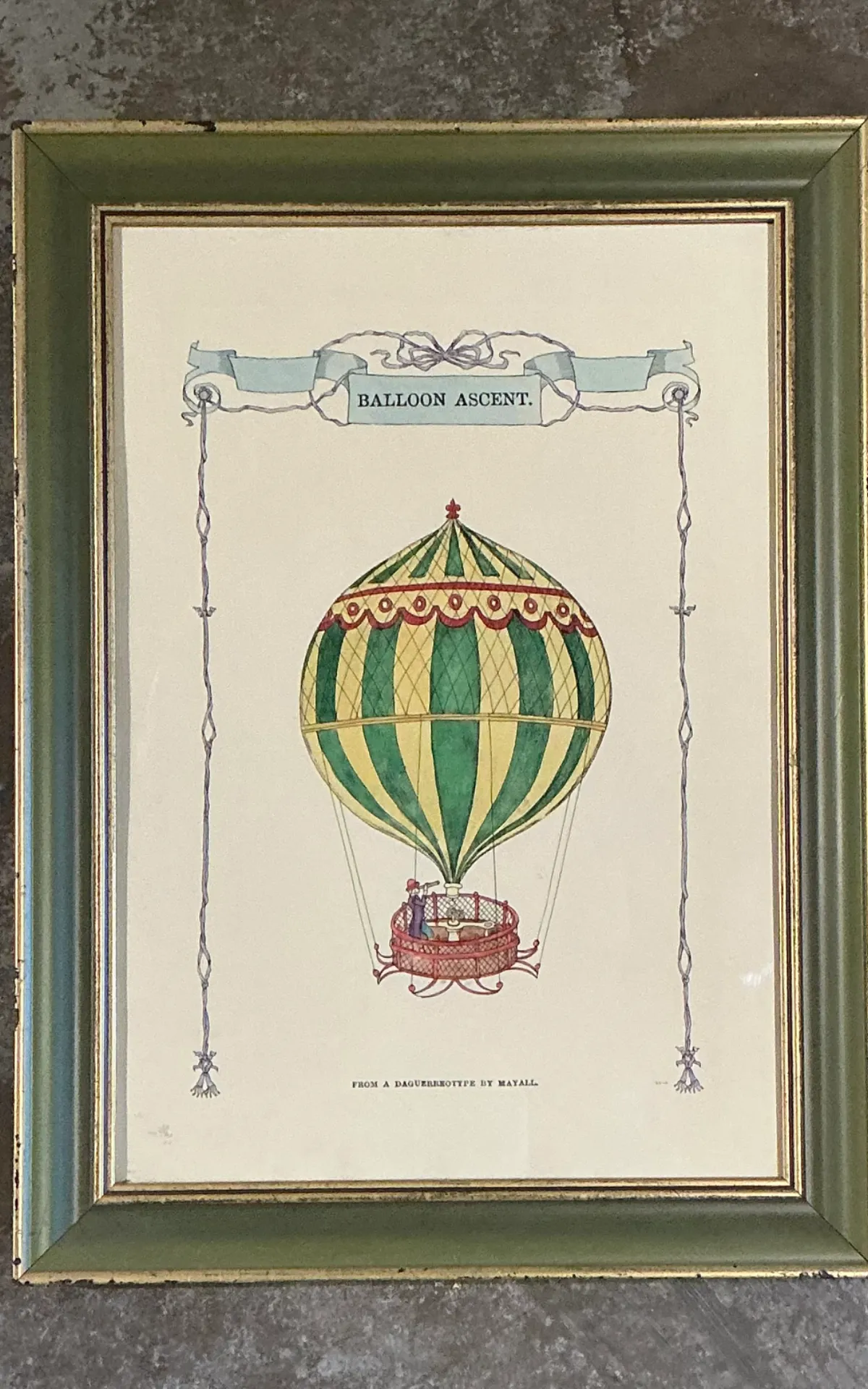 Vintage Framed Hot Air Balloon Print — additional photo 1