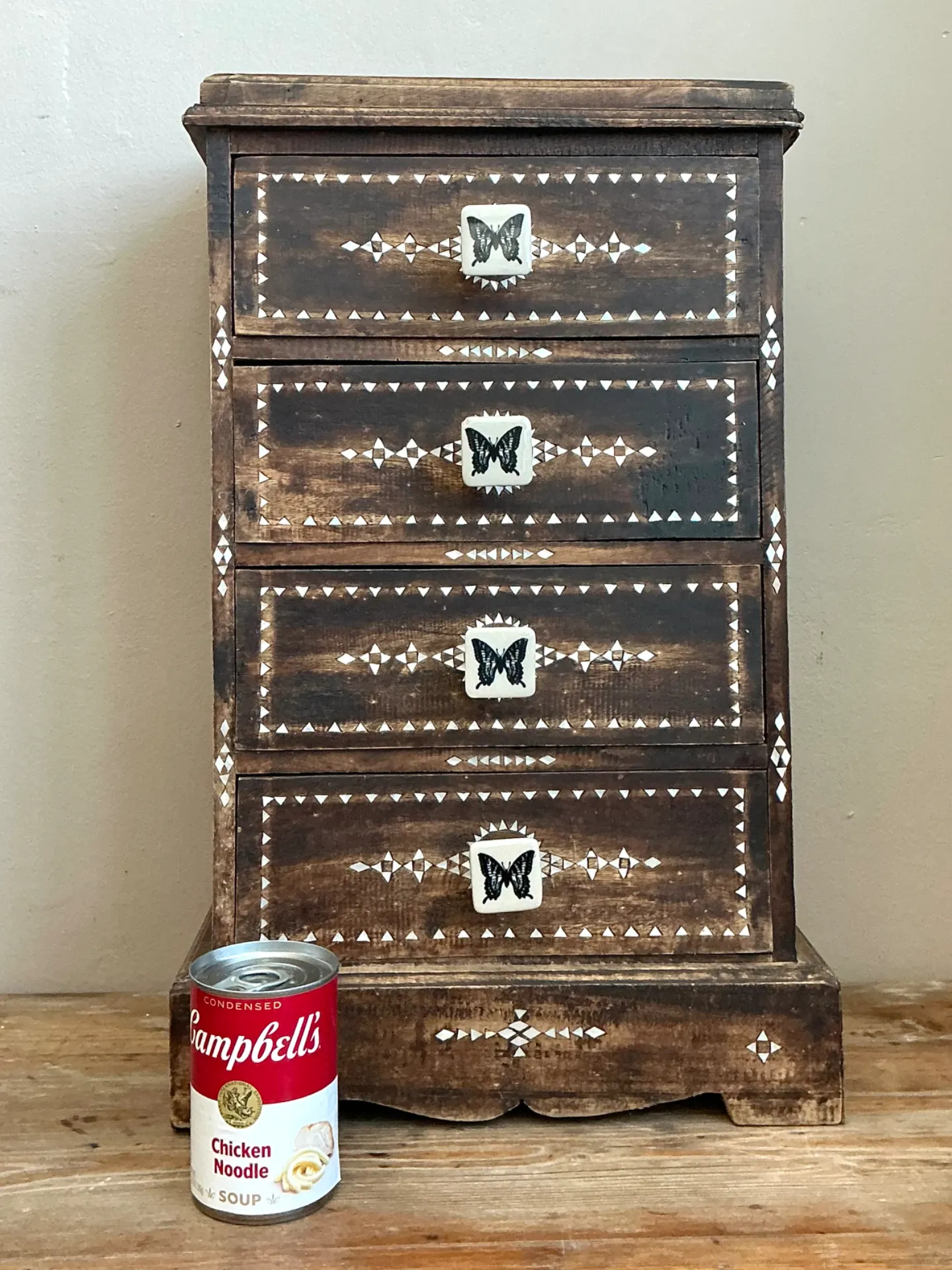 Vintage Petite Inlaid Wood Butterfly Chest — additional photo 6