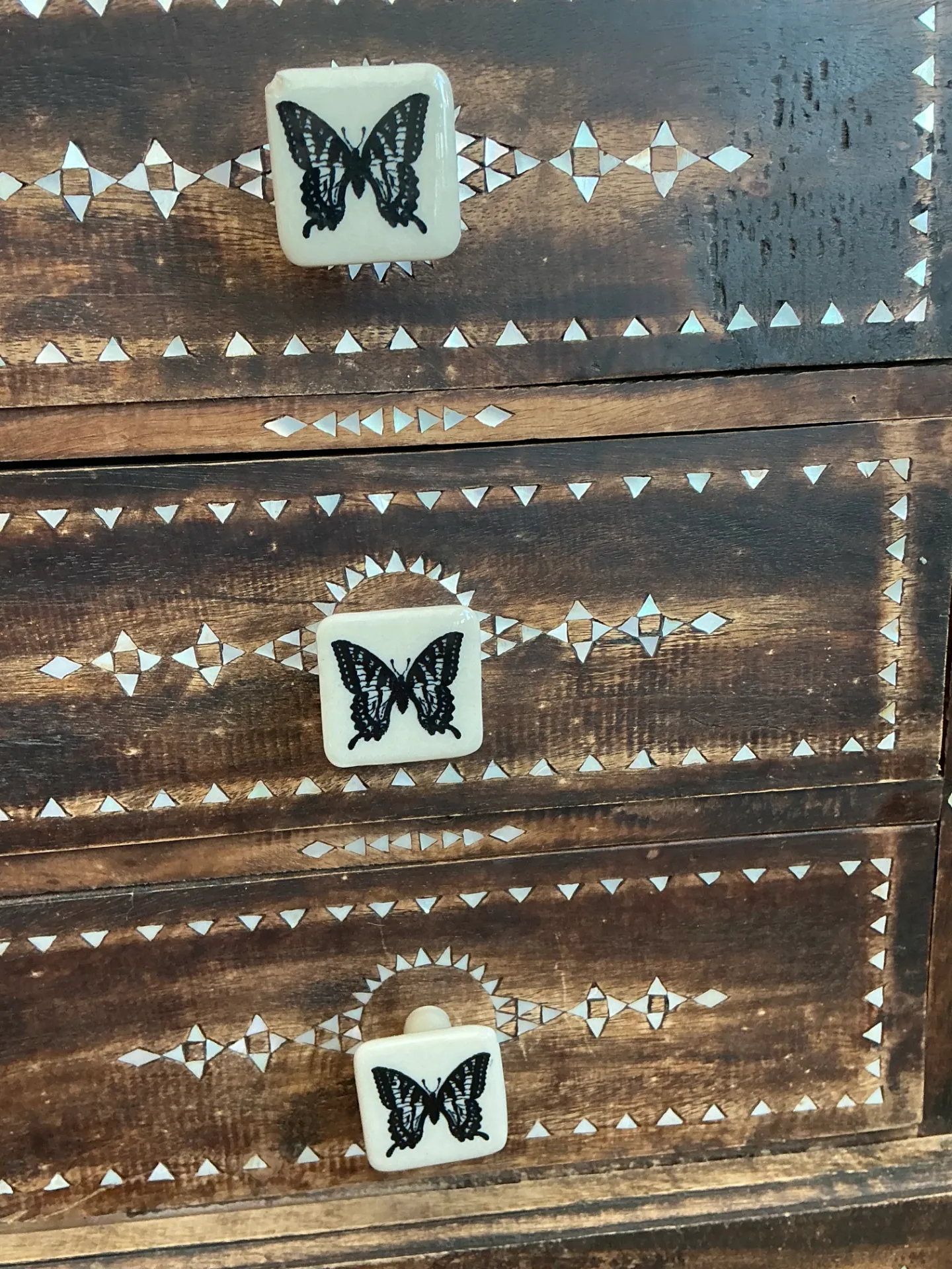 Vintage Petite Inlaid Wood Butterfly Chest — additional photo 3