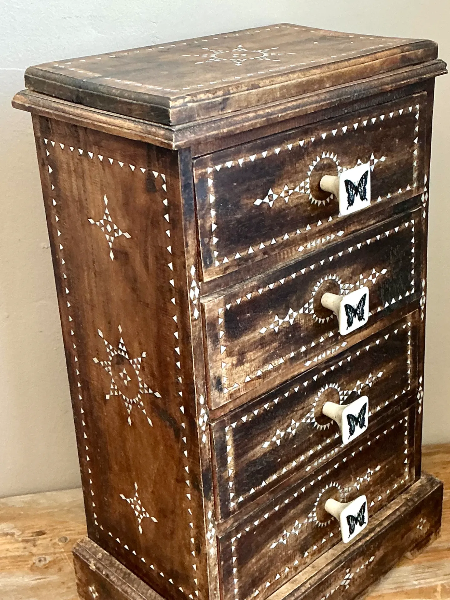 Vintage Petite Inlaid Wood Butterfly Chest — additional photo 8