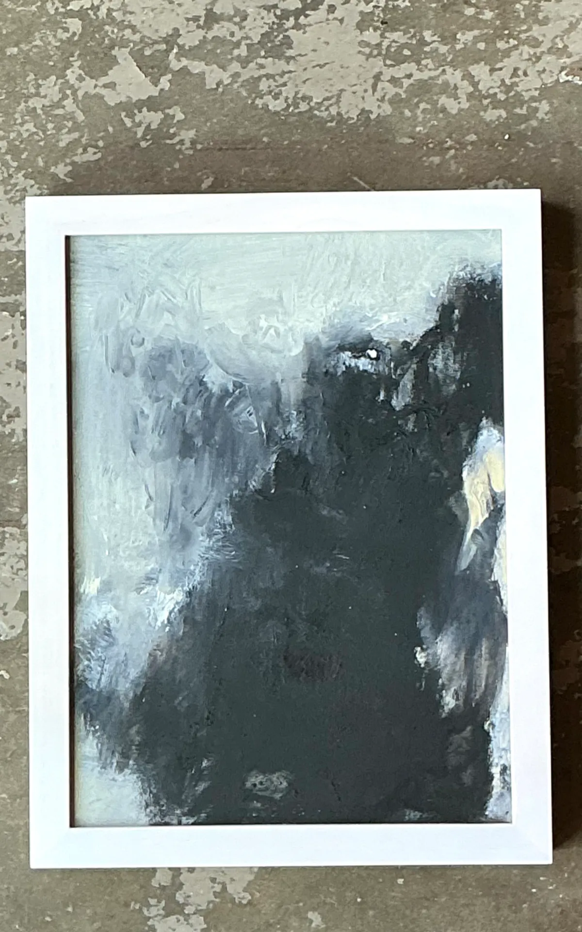 Vintage Black and White Abstract Expressionist Painting — additional photo 6