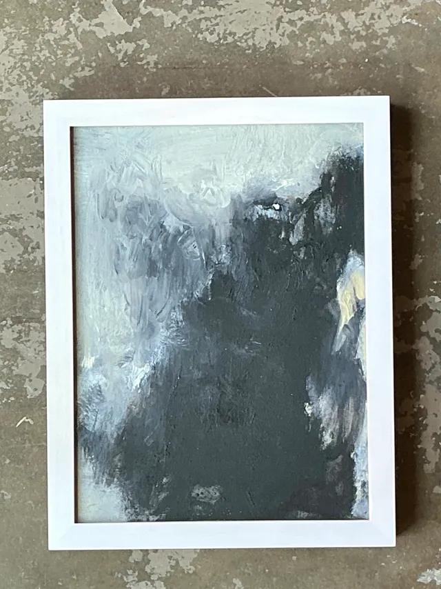 Vintage Black and White Abstract Expressionist Painting — additional photo 8