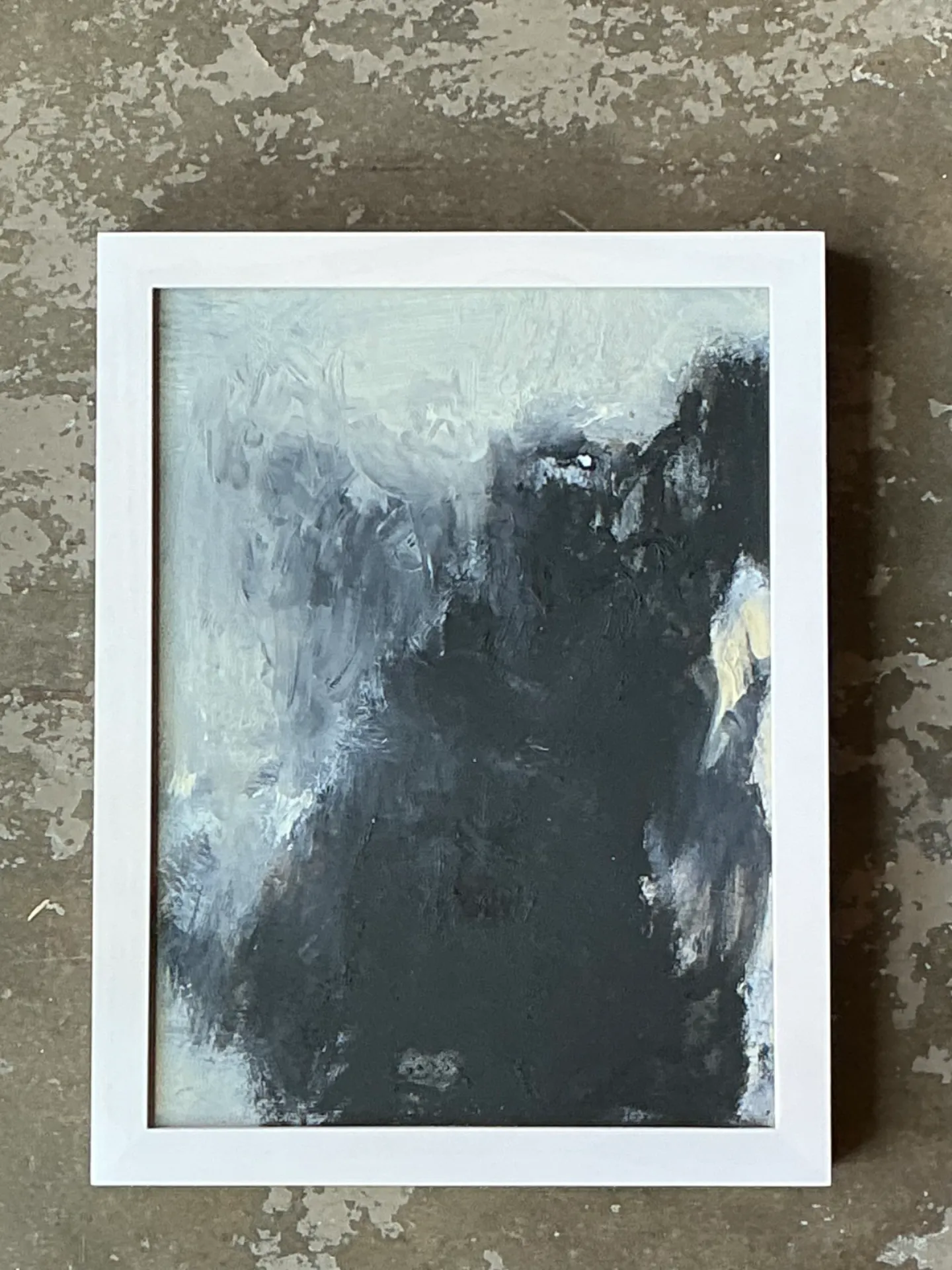 Vintage Black and White Abstract Expressionist Painting — additional photo 5