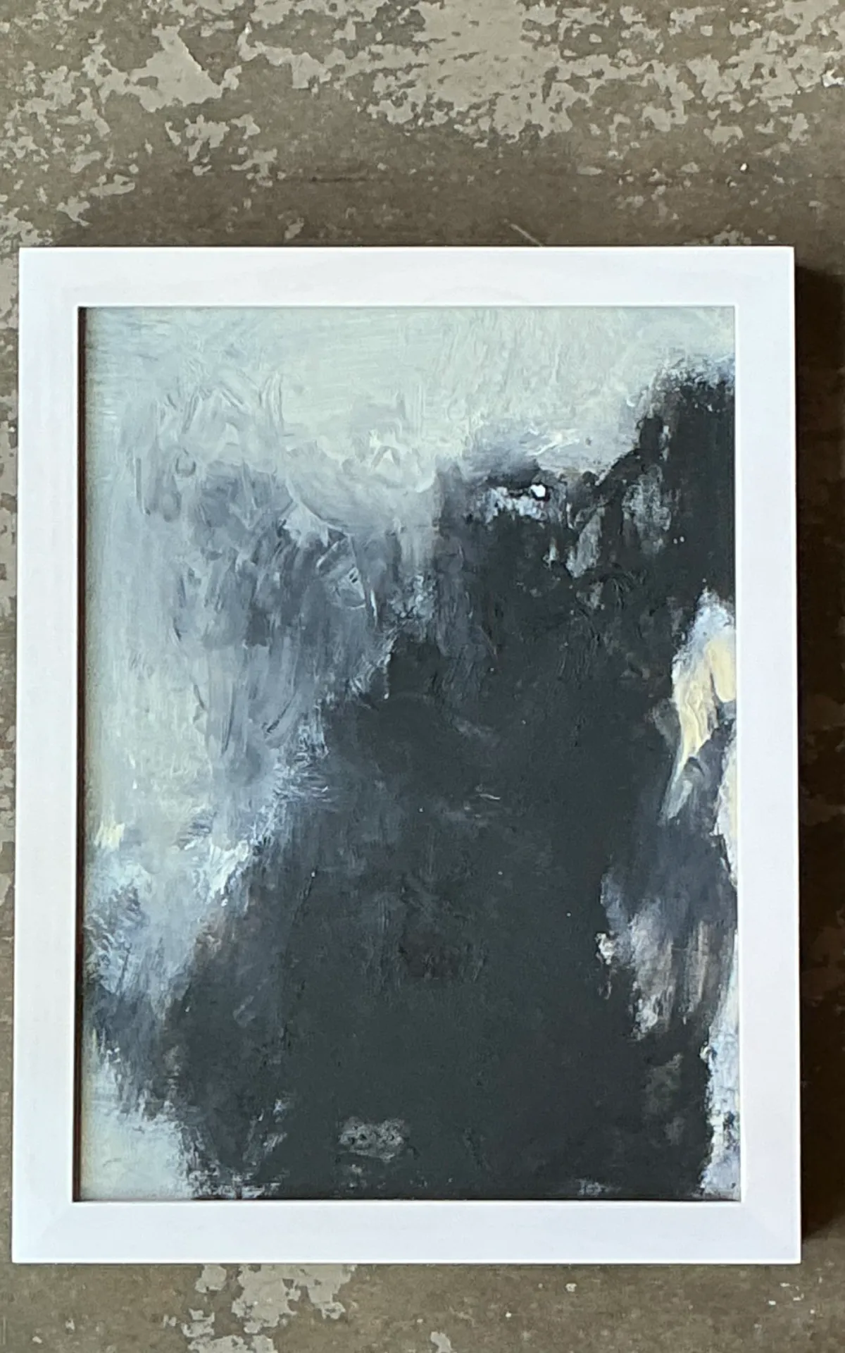 Vintage Black and White Abstract Expressionist Painting — additional photo 5