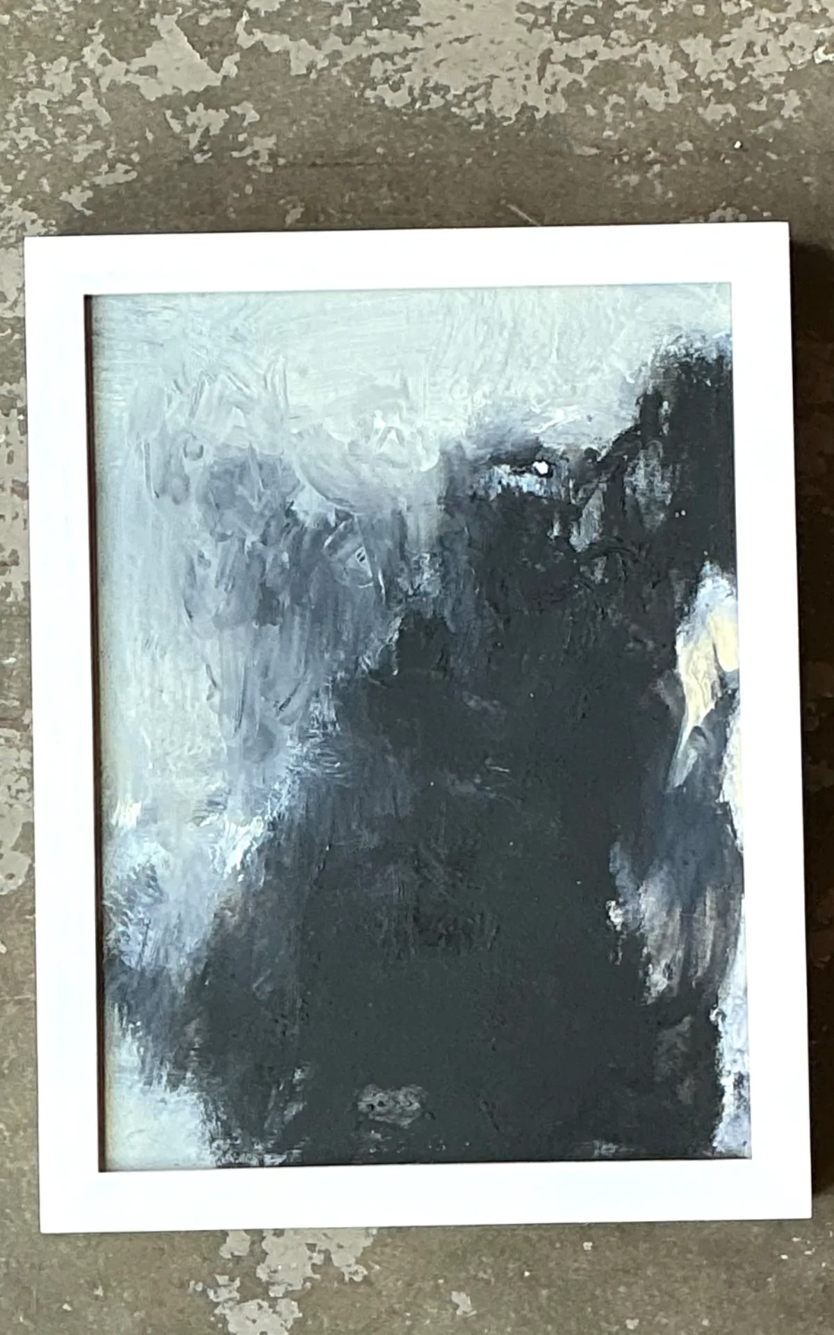 Vintage Black and White Abstract Expressionist Painting — additional photo 4