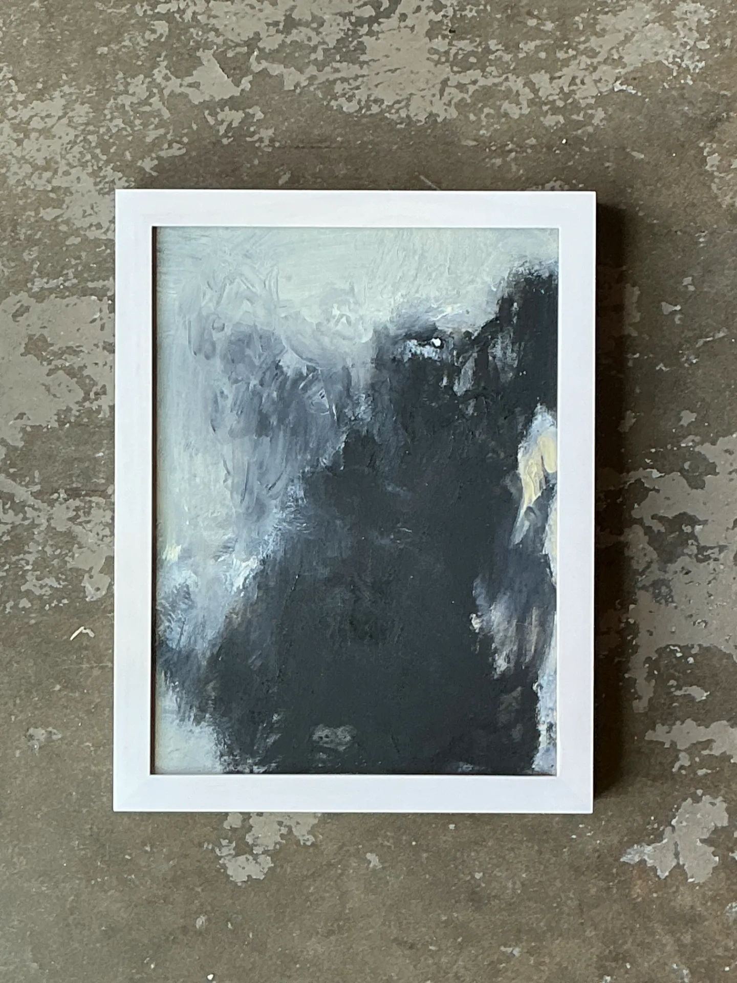 Vintage Black and White Abstract Expressionist Painting — additional photo 3