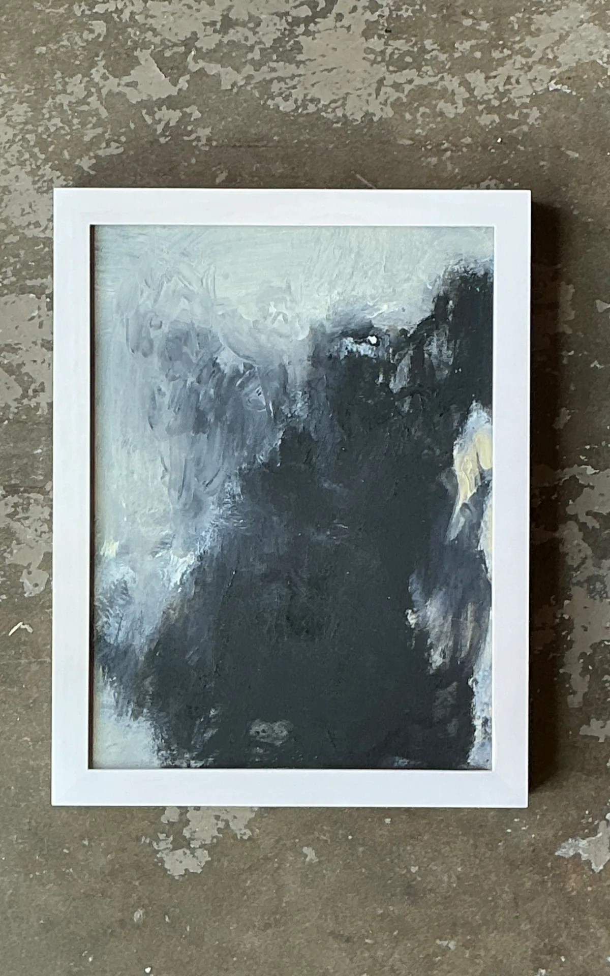 Vintage Black and White Abstract Expressionist Painting — additional photo 3