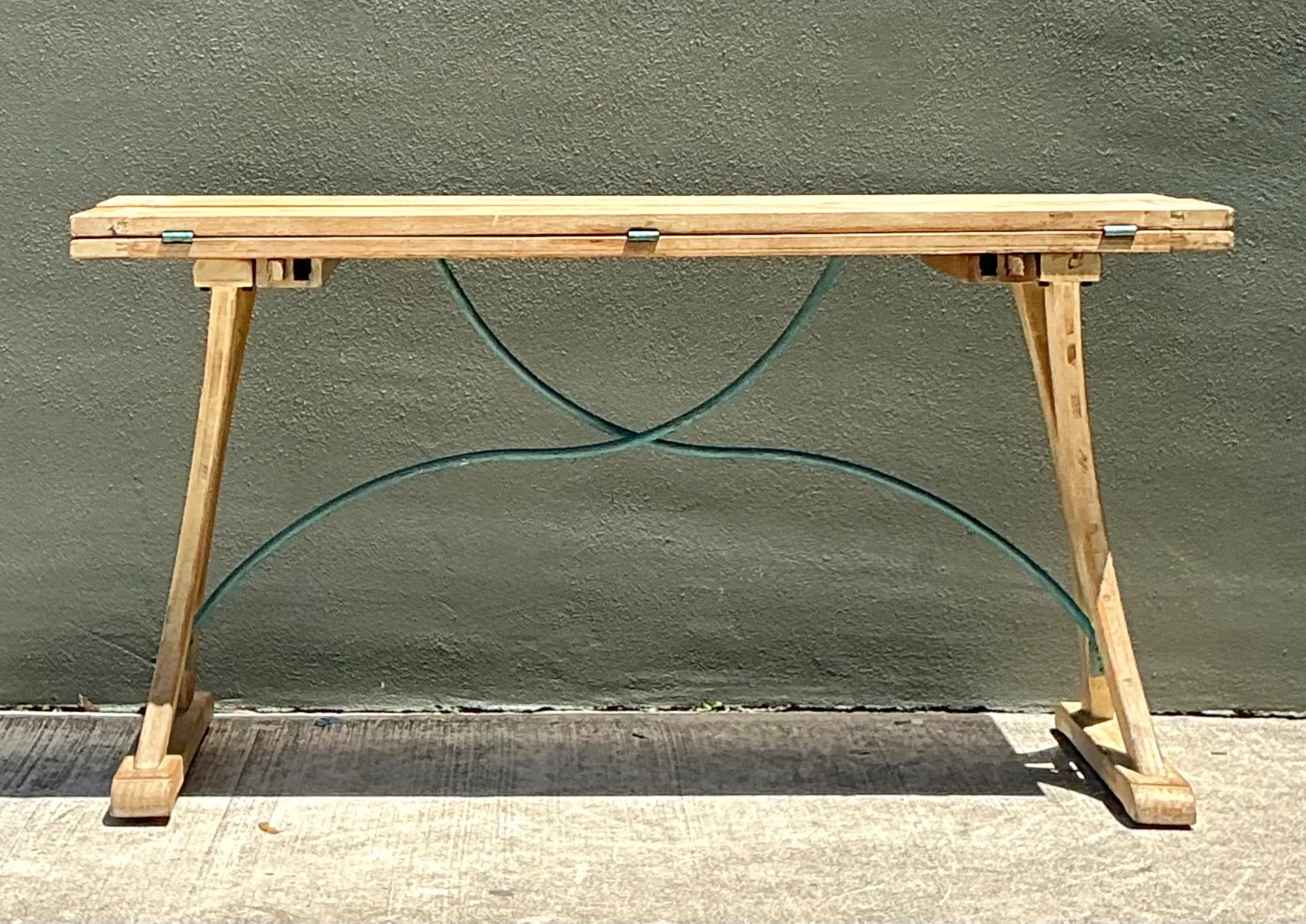 Vintage Wood and Metal Extendable Console Table — additional photo 6