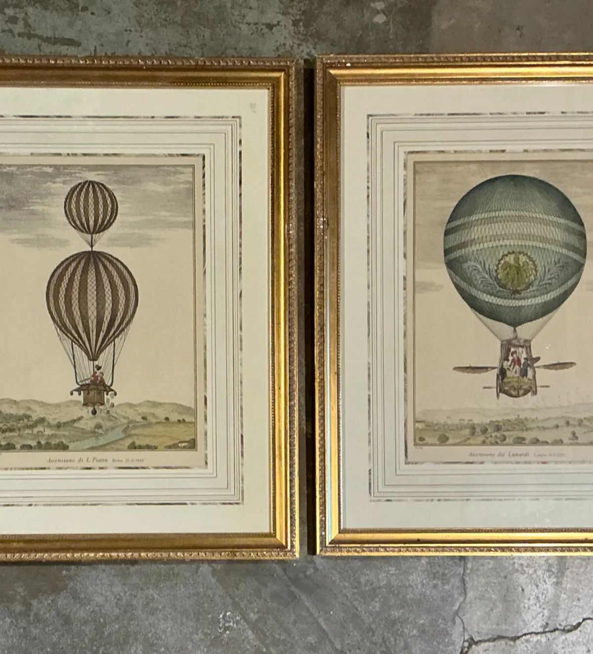 Vintage Framed Hot Air Balloon Prints - Pair — additional photo 7