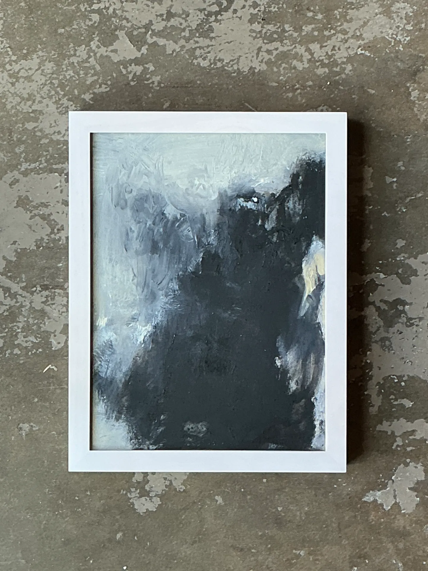 Vintage Black and White Abstract Expressionist Painting — additional photo 2