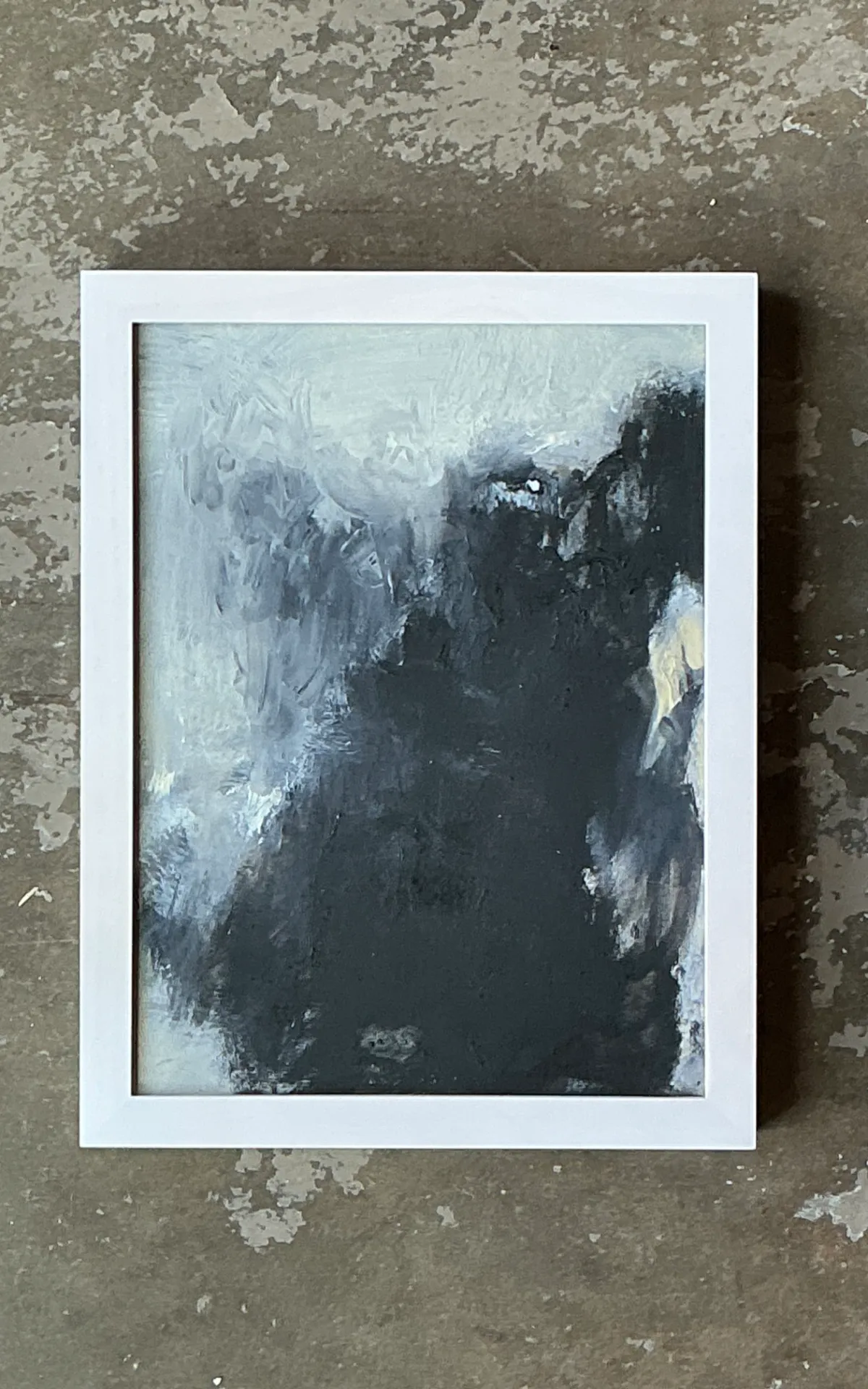 Vintage Black and White Abstract Expressionist Painting — additional photo 2