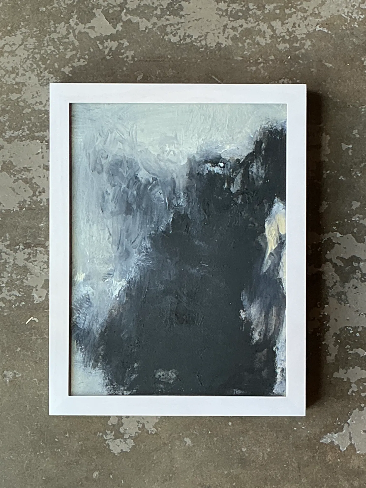 Vintage Black and White Abstract Expressionist Painting — additional photo 1