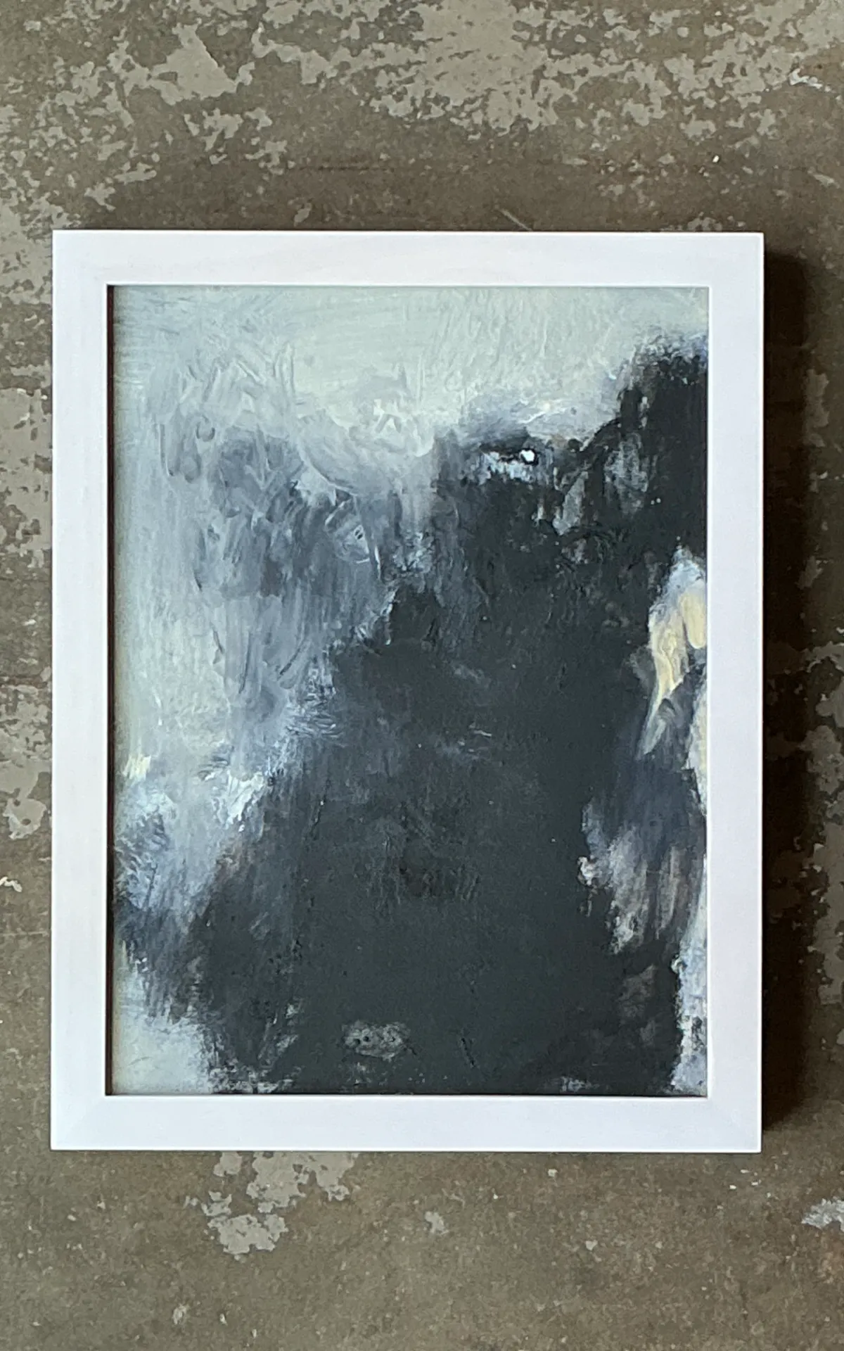 Vintage Black and White Abstract Expressionist Painting — additional photo 1